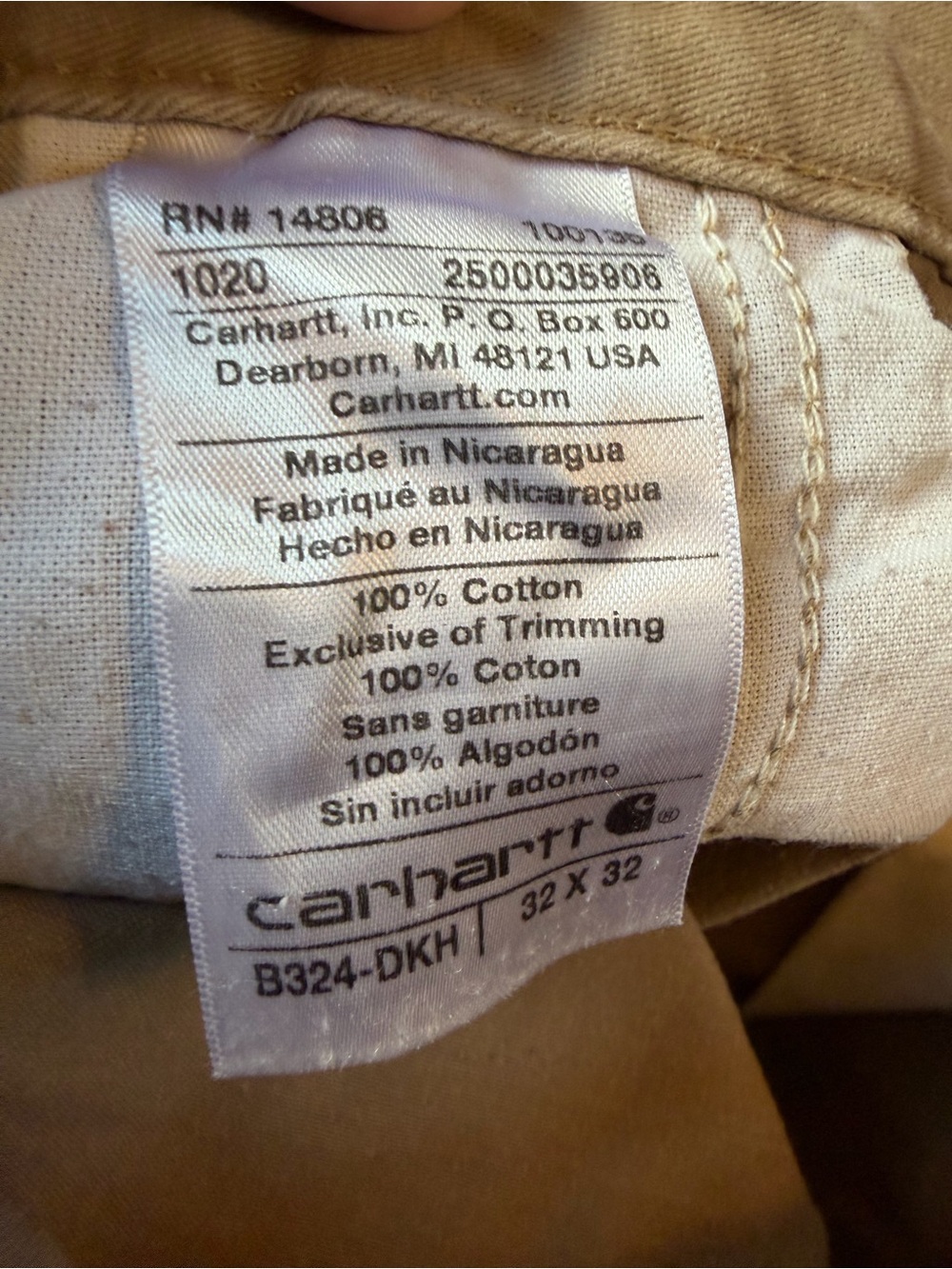 Carhartt Men's Brown Cotton Pants